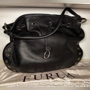Furla Black Leather Shoulder Bag